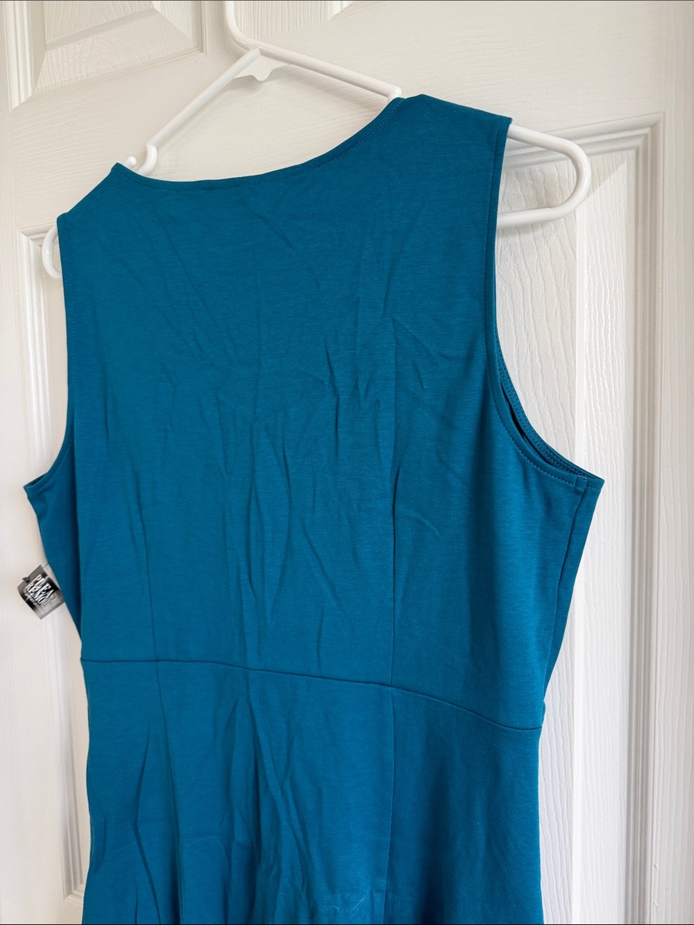 NWT New York & Company Teal V-Neck Sleeveless Wrap-Style Mini Dress - Picture 10 of 10